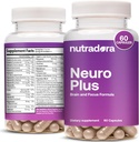 Neuro Plus Brain Supplement voor Geheugen en Focus, 41 Ingrediënten, Premium Focus Supplement met DMAE bevordert concentratie & energie voor mannen en vrouwen, samengesteld in de VS, 60 capsules