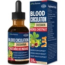 Circulation sanguine Extrait de châtaigne de cheval gouttes liquides, Castaño de Indias y Diosmina para la Circulacion y Varices, supplément d'oxyde nitrique pour le flux sanguin, pression et santé cardiaque.2 oz