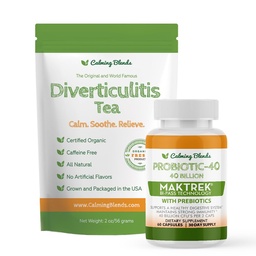 Digestieve ondersteuning Thee & Probiotische Supplement (40 miljard CFU, 60 capsules) 