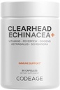 Codeage Clearhead Echinacea+ Supplement - Echinacea, Schisandra, Feverfew, Coptis, American Ginseng, Astragalus, Knoflook, Probiotica, Vitaminen C & D3, Zink, Selenium - Clear Head Vitamine - 90 Capsules