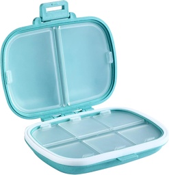 Holii Travel Pill Organizer, 8 Compartments Portable Pill Case, Daily Pill Box om vitamines vast te houden, kleine pil Container voor Pocket Purse Medicine Organizer(Blauw)