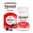 Feosol Original Iron Supplement Tablets, Non-heme, 325mg Ferrous Sulfate (65mg Elemental Iron) per Iron Pill, 1 Per Day, 120ct, 4 maand levering, voor energie en immuunsysteem ondersteuning, Made in USA