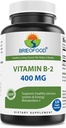 Brieofood Vitamine B2 (Riboflavine) 400mg, 120 Veggie Capsules - Glutenvrij, Non-GMO