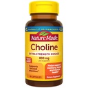 Nature Made Extra Strength Doseer Choline Supplementen 800 Mg per 3 capsules, Hersengezondheid, Mood, Spier- en Leverondersteuning, Vegetarisch, 60 capsules, 20 dagen levering