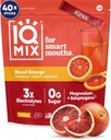 Poudre d'électrolyte d'hydratation IQMIX – formule 4-en-1 pour l'hydratation, la clarté mentale, l'humeur et la récupération – mélange de boisson sans sucre, kéto, thréonate de magnésium L, crible de lion – 40 orangé de sang
