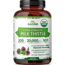 Zazzee USDA Biologische Melkdistel 50:1 Extract, 80% Silymarin Flavonoïden, 200 Vegan Capsules, 6+ maand Supply, Silybum Marianum, Lever Ondersteuning & Detox Support, Biologische All-Natural, Niet-GMO, Made in USA