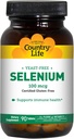 Country Life Selenium 100 mcg, Gistvrij - 90 tabletten