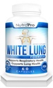 White Lung by NutraPro - Lung Cleanse And Detox.Soutien Santé pulmonaire. Soutient la santé respiratoire. 60 Capsule - Fabriqué dans un établissement certifié GMP.
