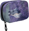 Fustyad Beautiful White Horse in Lavender Flower Field Pill Organizer en opslag Wekelijks met rits, verwijderbare pil Box Portable Medicine Organizer voor vitamine visolie supplement
