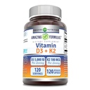 Verbazingwekkende formules Vitamine D3 5000 IE met Vitamine K2 100 Mcg 