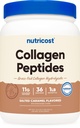 Nutricost Poudre de peptides de collagène 1LB (454 G) (caramel salé) - Hydrolysat de collagène de viande bovine d'herbe