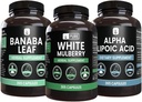 PURE ORIGINEEL INGREDIËNTEN Witte Mulberry, Alpha Lipoic Acid, Banaba Capsule Bundle (365 Capsules), Pure & Onverdund, Lab geverifieerd