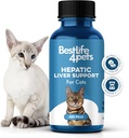 Lever Lever Ondersteuning voor katten Disoplosbaar,Homeopathisch, Digestieve Feline Supplement voor lever Detox en Nutrient Absorptie 100% Alle natuurlijke, gemakkelijk te geven, vrij van chemicaliën of additieven, 400 pillen