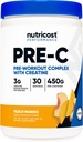 Nutricost Pre-C Pre-Workout Complex met Creatine (Peach Mango 