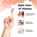 Soul Strips Super Vita-Mini - Essentiële Vitaminen A, B, C, D, E, K & Minerals for Kids' Growth & Health, Raspberry, Zero Sugar, 100% Vegan, 30 Strips Pack