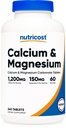 Nutricost Calcium et carbonate de magnésium 240 comprimés, 1200mg de Ca et 150mg de Mg par portion, 60 portions- Sans gluten, non-OGM