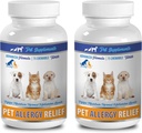 Hond immuunsysteem Supplementen - PET Allergie Relief - voor honden en katten - Geavanceerde Formule - Burdock Root voor honden - 2 Fles (150 Kauwen)