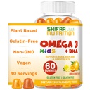 SHIFA NUTRITION Halal Omega 3 voor kinderen met DHA Gummies voor Hersenontwikkeling, Hart & Immuun Ondersteuning, Plant-Based, Niet-GMO, Algen-Based DHA, Gluten & Gelatine-vrije Kids Omega 3 Gummies, 30 Servers