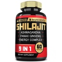 Silajit Supplement met Ashwagandha Root, Panax Ginseng, L-Arginine, Chaga & More - Shilajit Pure Himalaya Organic - Immune System, Energy Production, Uithoudingsvermogen & Comfortable Mood - 60 Capsules