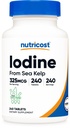 Nutricostjodium (Natural Iodine from Sea Kelp) 325mcg, 240 tabletten - Non-GMO, Glutenvrij