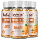 Kurkuma Curcumine Gummies met Gember & Black Pepper Herbal Supplement-240 Tellen voor volwassenen en kinderen, 2400mg - Tumerische Gummy Supplementen Vegan, Biologische, Gelatine-Free 3 Pack