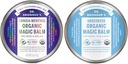 Dr. Bronner's - Biologische magische balsem (2 oz Variety Pack) Arnica-Menthol & Baby ongeparfumeerd - Gemaakt met biologische bijenwas & hennepolie, vochtrijke en kalmerende handen, gezicht & lichaam
