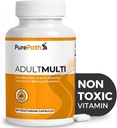 PurePath Non-Toxic Adult Multivitamine - 13 Vitaminen - 100% RDA - Geen schadelijke Megadoses - met B6 & B12 - Supplement voor Optimale Energie, Focus en Duurzaamheid - 60 Capsules - 30 dagen