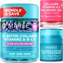 MAREE Bundle - Vitamine B1 Thiamine Gummies, Lipmasker, gezicht Moisturizer - A, E, D, C Vitamines - Collageen & Hyaluronzuur, Retinol- Complex voor de huid, Nagels, Haar - Masker voor droge lippen - Anti-Aging Cream