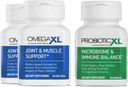 OmegaXL Krachtige gewrichts- en spierondersteuning Supplement 60 Count (2 Pack) & Probiotic XL - PreforPro, DE111, Plank Stable - bevorderen gezonde Gut Flora Groei (30 Veggie caps)