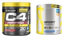 C4 Ripped Sport Pre Workout Poeder Fruit Punch - NSF gecertificeerd voor Sport + Suiker Gratis & C4 Sport Pre Workout Poeder Blauw Raspberry - Pre Workout Energie