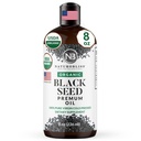 NaturoBliss Biologische Zwarte Zaadolie 100 Maagd Koud Geperst Omega 3 6 9 Super Antioxidant voor Immuun Ondersteuning, Gewricht, Mobiliteit, Vertering, Haarhuid Veganistisch, Glutenvrij, Niet-GMO USDA Gecertificeerd 8oz