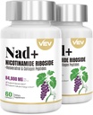 VEV NAD+ Supplement: Liposomal NAD Supplement for Women & Men, Resveratrol for Cellular Energy & Healthy Aging, 2 Flessen: 120 Capsules