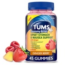 TUMS Plus Gestoorde Maag & Misselijkheid Ondersteuning, Dieetsupplement, Ginger Berry - 45 Tel.