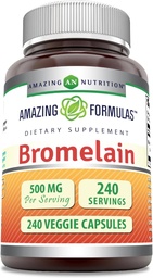 Verbazingwekkende Formules Bromelain 500mg 2400 GDU, Veggie Capsules 