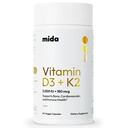 Mida Health® D3 K2 Vitamine 5000 IE met MK-7 