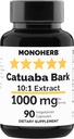 MONOHERB Catuaba Bark Extract 1000 mg - 90 Vegetarische Capsules