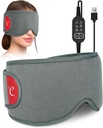 Comfytemp Verwarmd Oogmasker voor droge ogen, USB Draagbare Oogverwarming Pad, Sinus Hoofdpijn Migraine Relief Mask, Warm Compress voor Ogen met 3 Heat en Tijdinstellingen