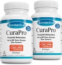 EuroMedica CuraPro - Antioxidant Supplement for Brain & Immune Health Support - Dieetsupplement met Curcumine & Turmeric Essential Oil - Herbal Liver Support - 60 Softgels, 2 Pack (120 Softgels)