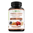 120 capsules van USDA Organic Turmeric Root Powder, USDA Organic Ginger Powder en Apple Cider Vinegar Powder with Curcumin (95% Curcuminoids) and Bioperine, 1410 mg per portie in Veggie Capsules