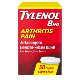 Tylenol 8 uur Artritis Pijnverlichting Uitgebreide afgifte Tabletten, 650 mg Acetaminofen, Joint Pain Reliever & koorts Reducer Medicine, Oral Pain Reliver for Artritis & Joint Pain, 50 telling