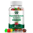 Magnesium Glycinate Gummies 400 Mg, Suikervrije Magnesium Gummies voor kinderen en volwassenen met L-Threonaat, Calcium & Vitaminen B6+D3, 80 Tel Magnesium Glycinate Gummy gemengde vruchtensmaken