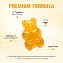 Creatine Monohydraat Gummies Spierkracht voor mannen & vrouwen, Energie Boost Pre Work Supplement - Ananas smaak