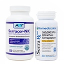 Serracor-NK & Serra-RX 260.000 SU - Scar Tissue Bundle (150 capsules & 60 capsules) - Acid-Resistant Serrapeptase Proteolytische Systemische Enzyme, Respiratory & Lung Ondersteuning