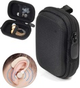 Designed Protective Case for Hearing Aid, Hearing Amplifier, Personal Sound Amplifier, Hearing Device, Listening Device, Strong Mini Case met Mesh pocket, Universal design (Ballistisch zwart)