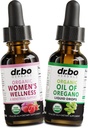 Hormone Balance voor vrouwen en Oregano Olie Biologische Liquid Drops - Vrouwen Wellness Biologische Hormonale Balance & Menstruele Kramp Periode Ondersteuning - Olie van Oregano Drops Tinctuur Extract Reinigen Detox