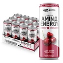 Optimale voeding Amino Energie Sparkling Hydration Drink, Elektrolyten, Cafeïne, Aminozuren, BCAA's, Suikervrij, Sappige Cherry, 12 Fl Oz, 12 Pack (Verpakking mei Vary)