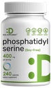 Supplément de phosphatidylsérine, 400mg portion, 240 capsules – Lécithine sans soya Source